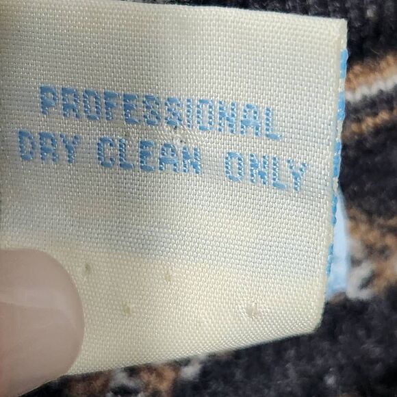 Urchin wool shirt neutral chevron zigzag knit long sleeve size tie v neck small - Picture 7 of 7